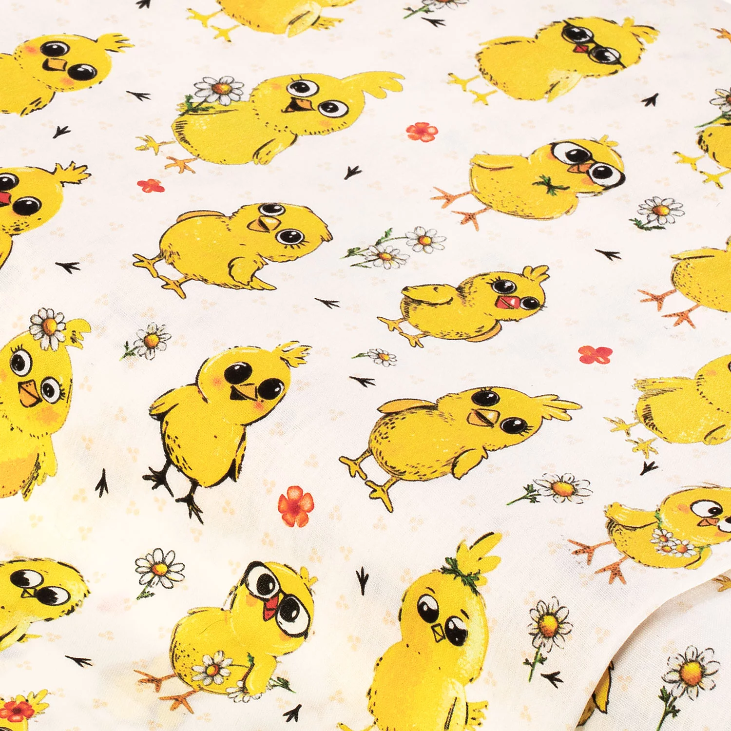 Baumwollstoff Küken-Allover „Ria“, weiß-color Image