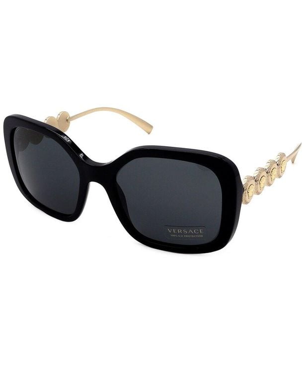 Square 53mm Sunglasses - Black - Versace Sunglasses