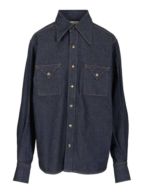 Denim Shirt - Blue - Céline Tops