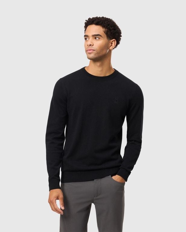 Belmore Extra Fine Cotton Sweater - Black - Psycho Bunny Knitwear