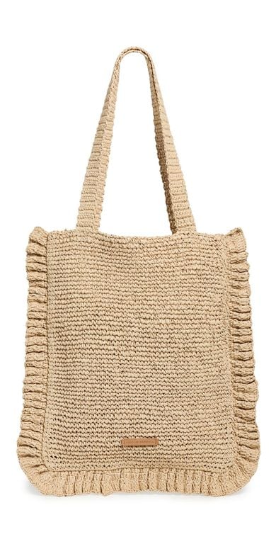 Justine Crochet Ruffle Tote - Natural - Loeffler Randall Totes