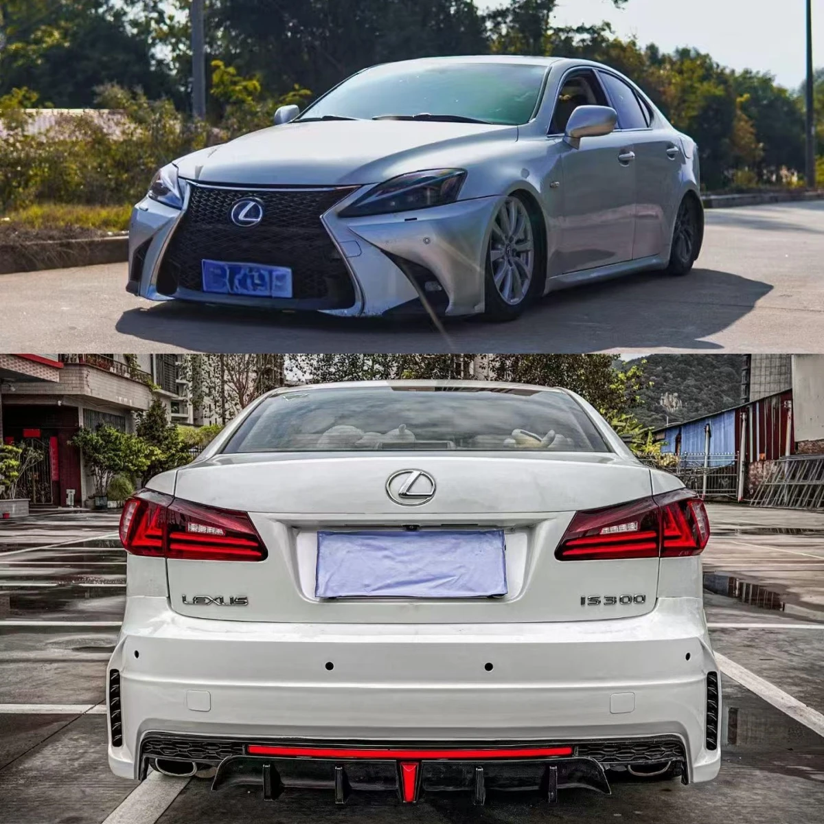Ricambi Auto Kit Corpo Paraurti Anteriore Posteriore Per Lexus IS250 IS300 2006-2012 Modificato Paraurti Anteriore Posteriore Griglia ABS PP Corpo In Plastica