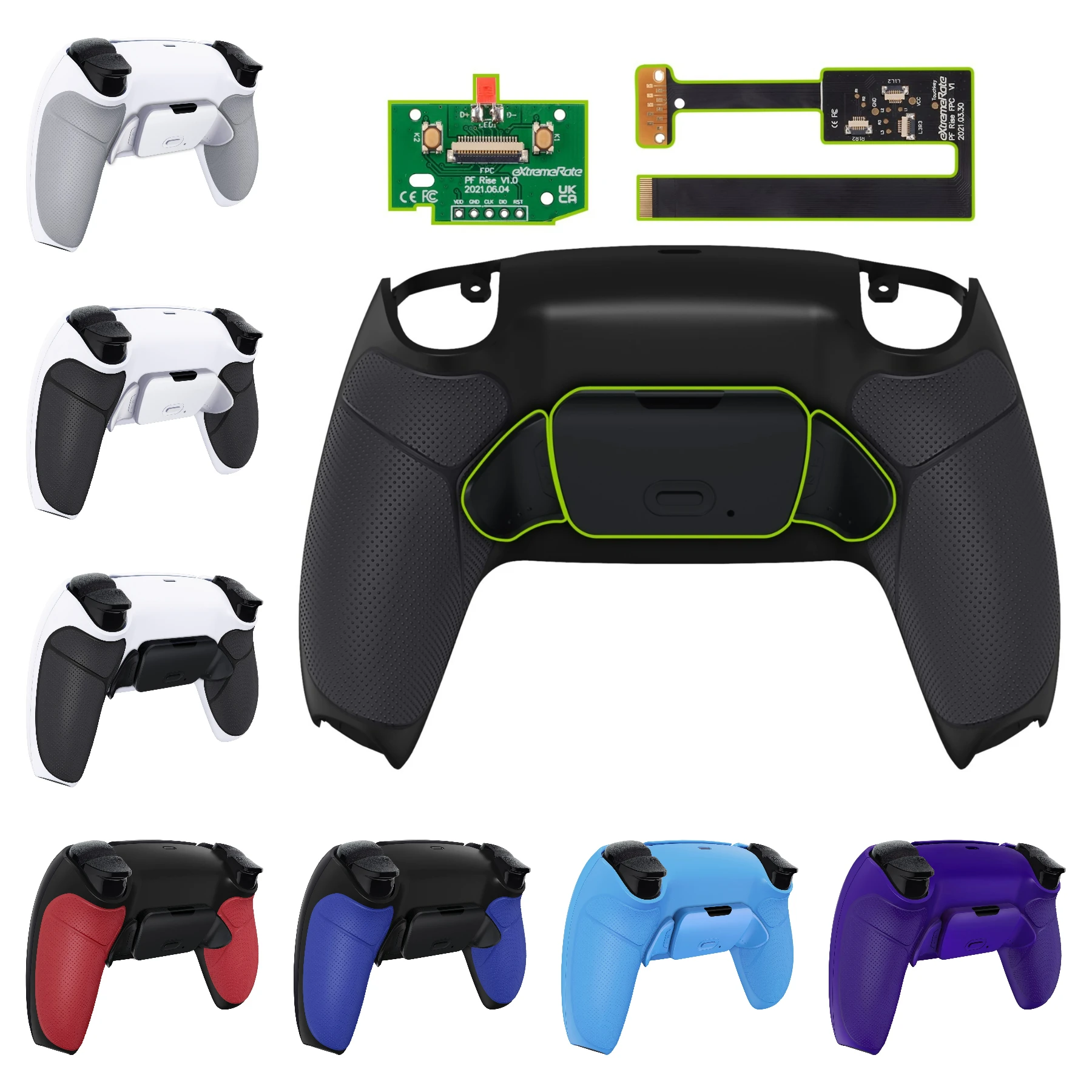 eXtremeRate Back Paddles Remapable Rise Remap Kit für PS5-Controller BDM-010 und BDM-020, Upgrade Board Back Shell Back Buttons Image