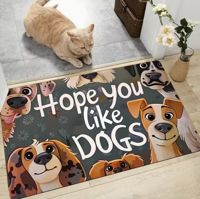 Cute Cartoon Dog Door Mat Soft Bathroom Floor Mat Kitchen Mat Living Room Bedroom Mat Indoor Entrance Carpet Decorative Area Mat