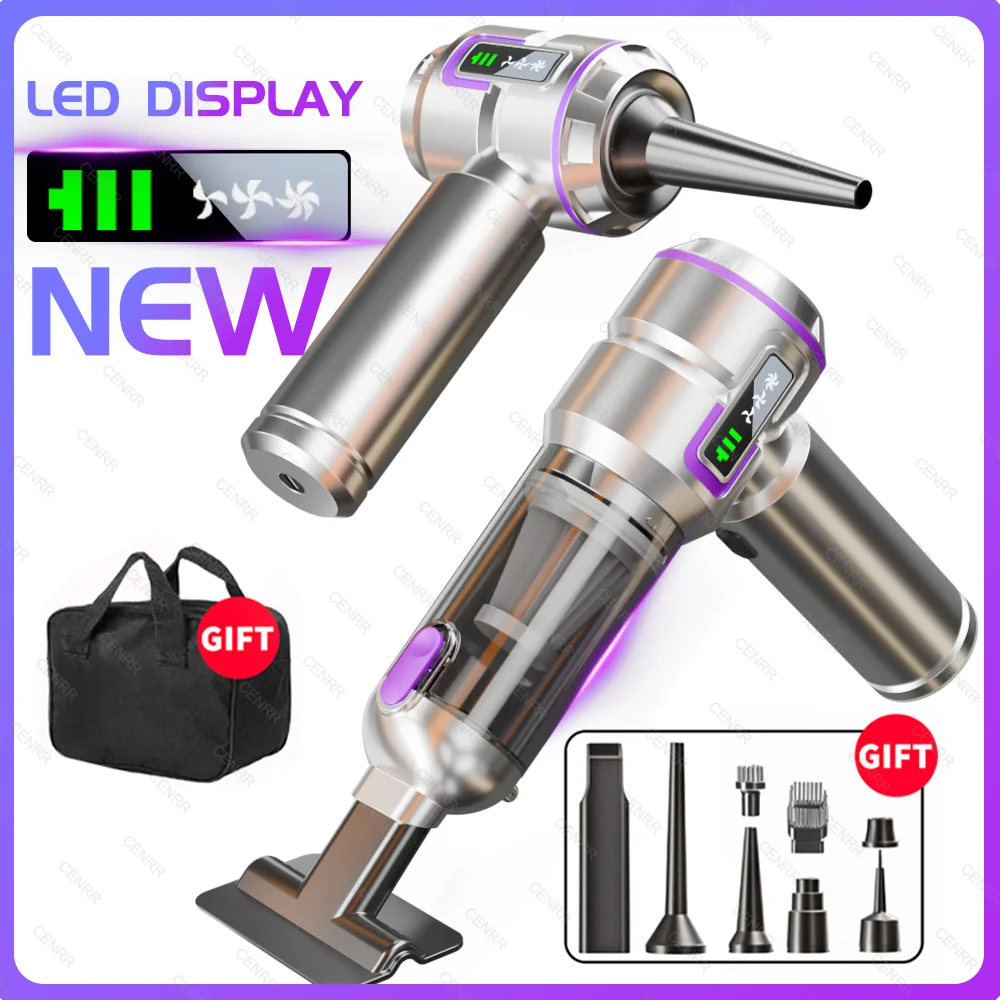 Mini-Auto-Staubsauger, 998000 PA, kabellos, leistungsstark, tragbar, Auto-Staubsauger für Zuhause, Handgebläse, Autoreiniger Image