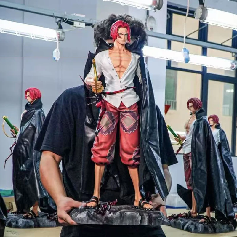 Große Größe One Piece Anime Red Hair Shanks Figur Sammlerstück Tischdekoration Aktionsspielzeug Modell Spielbares Geschenk aus Japan Fans Geschenke