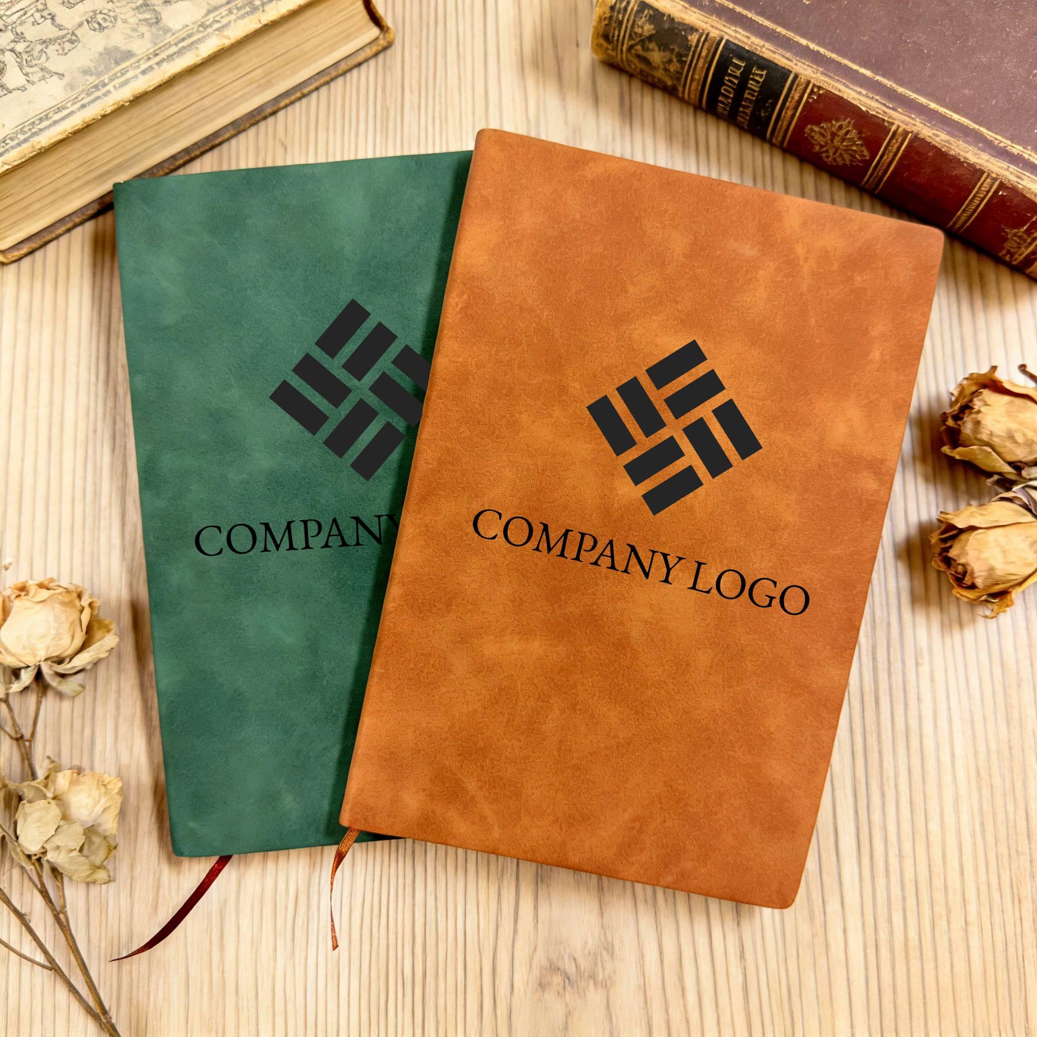 Diario in pelle con logo aziendale personalizzato, diario aziendale, diario con logo, diario con quaderno, diario personalizzato, regalo aziendale, re