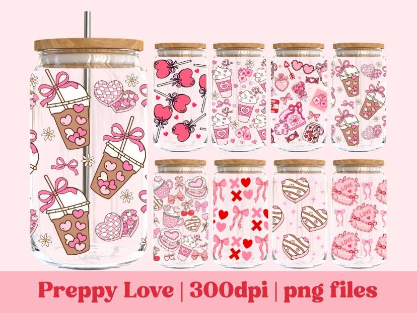 Pacchetto caffè Libbey Preppy Love, Pacchetto lattine Libbey in vetro Preppy Love, Involucro in vetro Libbey, Involucro Libbey Preppy, Involucro PNG p