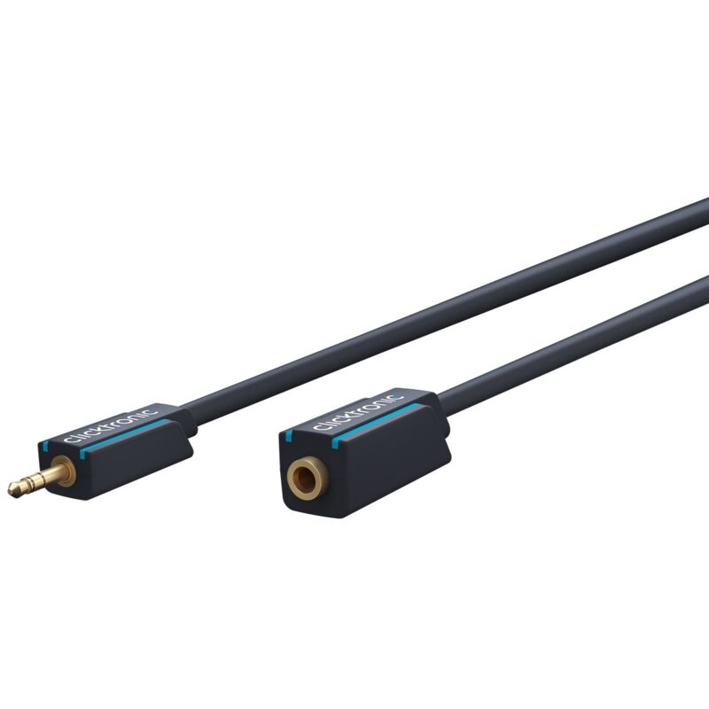Clicktronic - Cavo Di Prolunga Aux Da 3,5 Mm, Stereo, Cavo Premium 1x Spina Jack 3,5 Mm 1x Presa Jack 3,5 Mm 5,0 M Conduttore Interno Ofc. Lunghezza Del Cavo 5 M