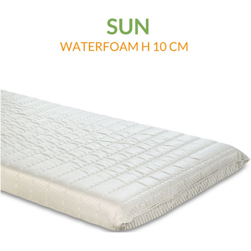 Evergreenweb Materassi&beds - Evergreenweb - Materasso Singolo 80x180 In Waterfoam Ecologico Alto 10 Cm Ideale Per Letto Singolo, Divano Letto O Brandina Pieghevole, Ortopedico Con Rivestimento Antiacaro Traspirante Sun - Offerta