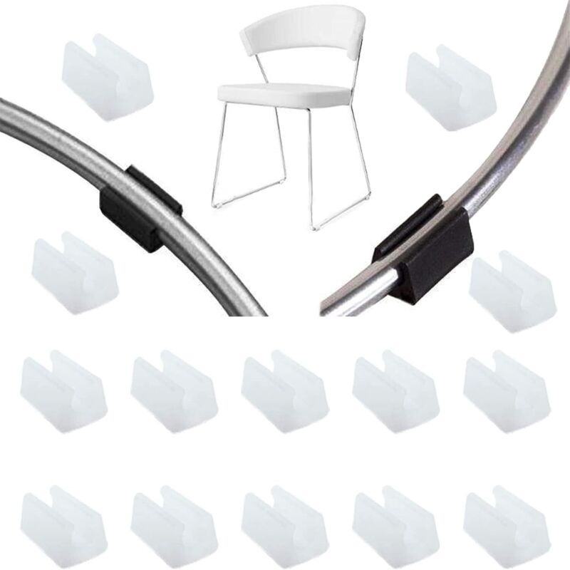 Cuscinetto Per Gambe Di Sedia, Tappo Terminale Per Tubo Tondo, Tavolo, Poltrona, Piedino Per Mobili, Forma A U, Plastica Bianca, Diametro 14 Mm, 20 Pezzi