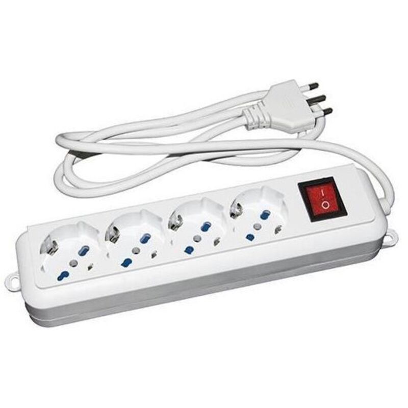 Link Lkmp04 Multipresa 4 Prese Universali Ita-schuko 10-16a Spina 16a Con Interruttore