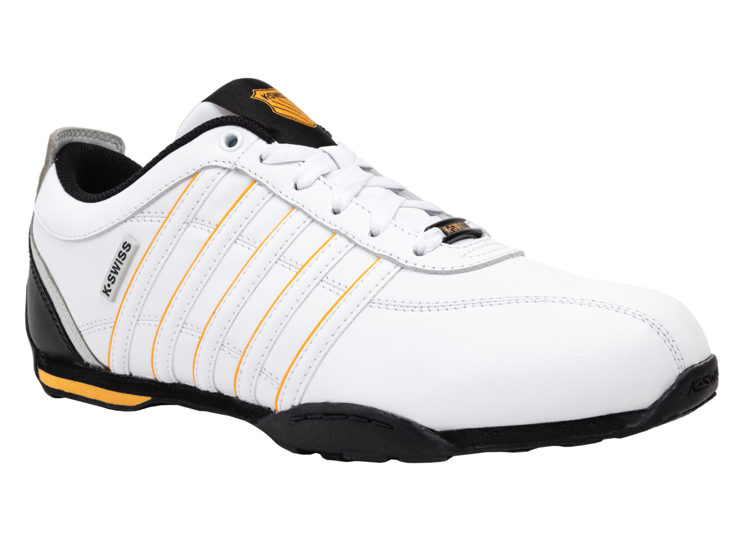 Sneaker K-SWISS "ARVEE 1.5", Herren, Gr. 43, blan, bk, orgpopy, Leder, Schuhe Sneaker