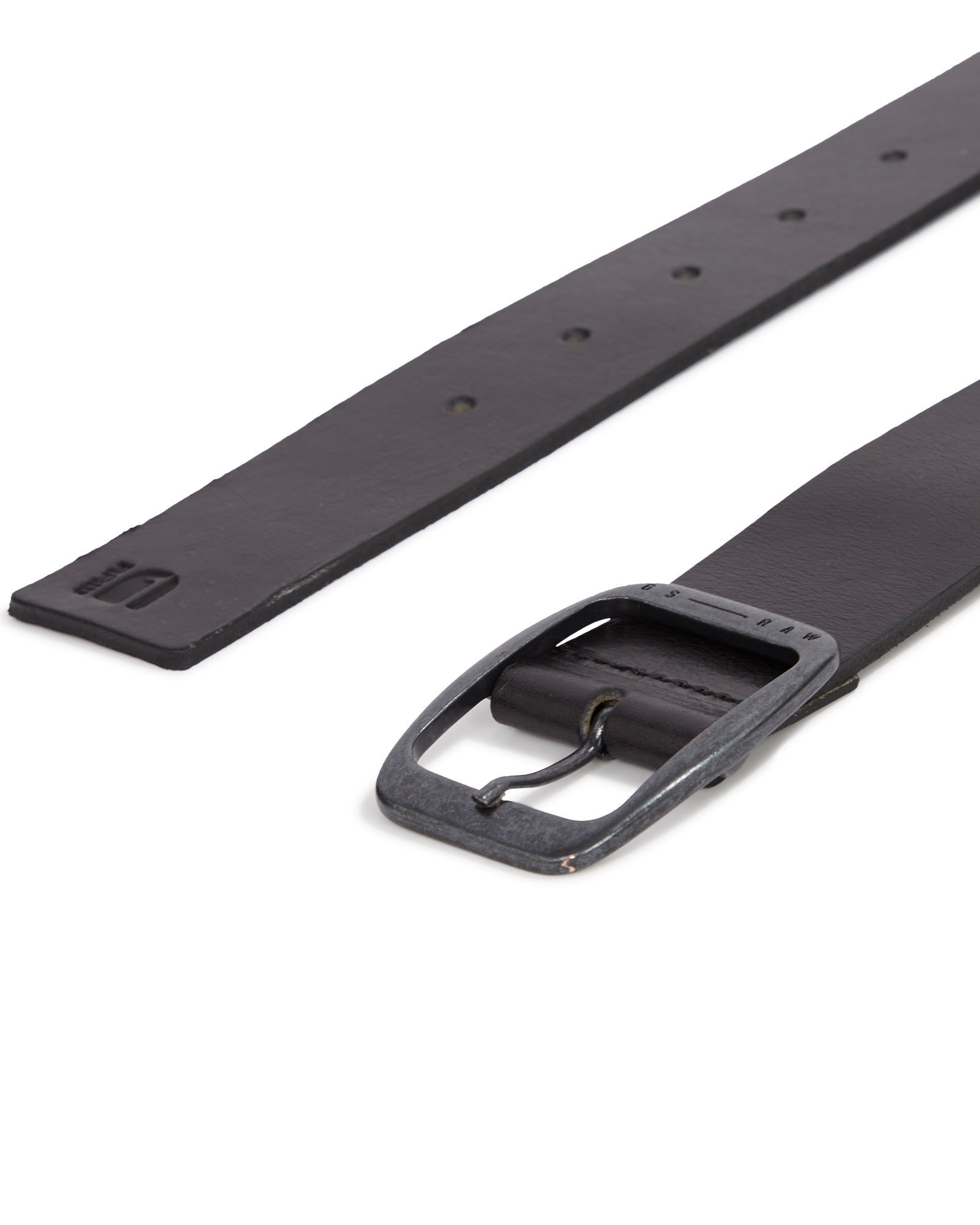 Gürtelschnalle G-STAR "Mett Gürtel", Herren, Gr. 80, schwarz, schwarz metal, 100% Rindnarbenleder, Gürtel