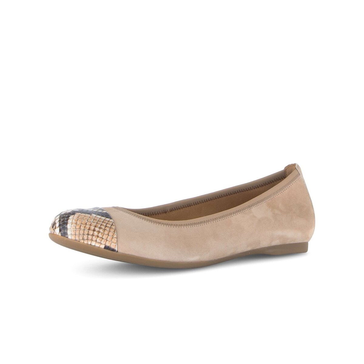 Ballerina GABOR "Eleganter Ballerina Rauleder", Damen, Gr. 40, beige, Schuhe Ballerina