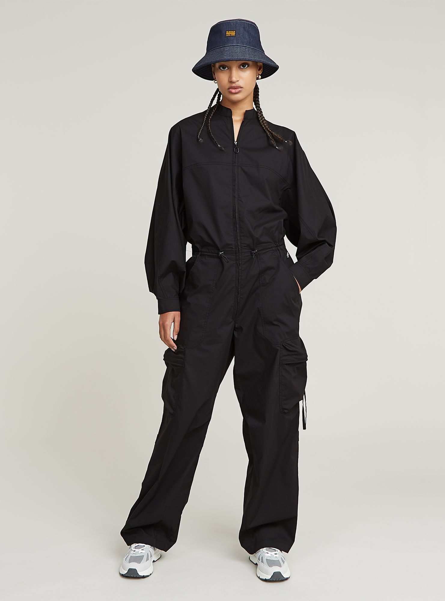 Jumpsuit G-STAR "Balloon Jumpsuit", Damen, Gr. XS, Normalgrößen, dk schwarz, Obermaterial: 65% Baumwolle, 35% Polyester, Overalls Jumpsuit