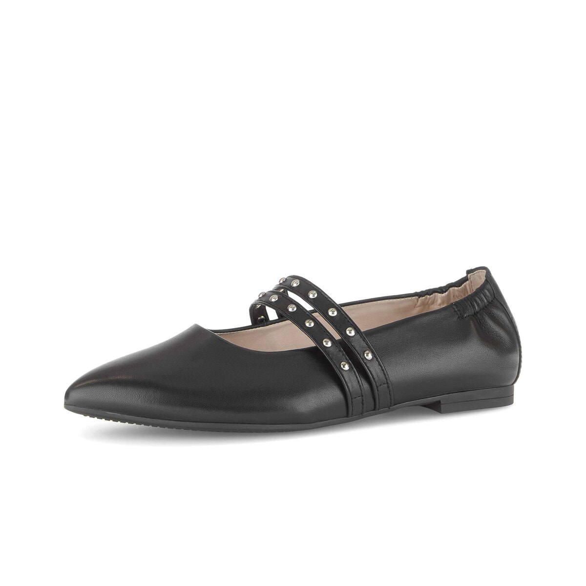 Ballerina GABOR "Eleganter Ballerina Glattleder", Damen, Gr. 42,5, schwarz, Schuhe Ballerina