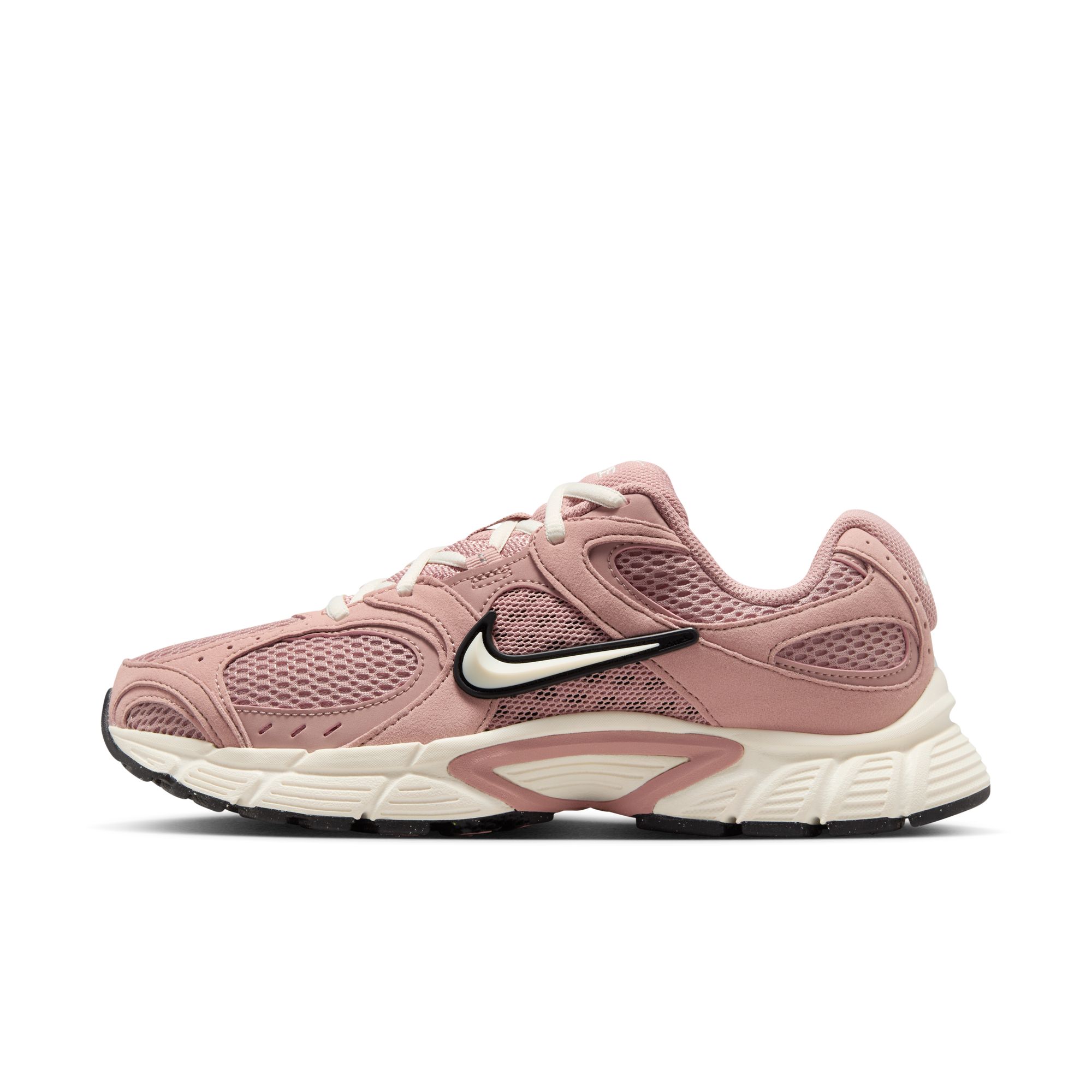 Sneaker NIKE SPORTSWEAR "W NIKE V5 RNR", Damen, Gr. 40, particle pink, pale ivory, schwarz, schwarz, Synthetik, Textil, Schuhe Sneaker, inspiriert vom Design des Y2K Nike Vomero 5