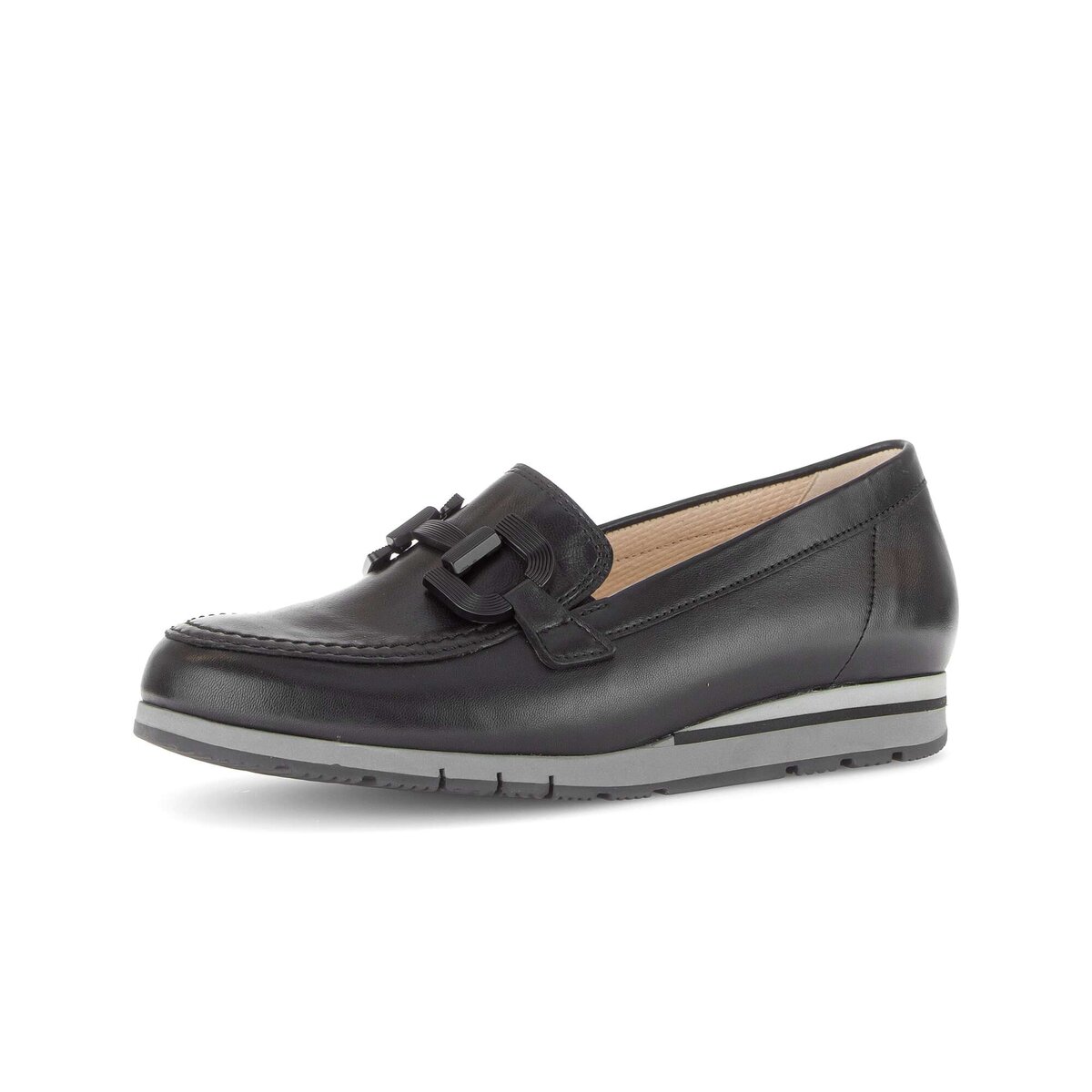 Ballerina GABOR "Sportliche Ballerina Glattleder", Damen, Gr. 39, schwarz, Schuhe Ballerina