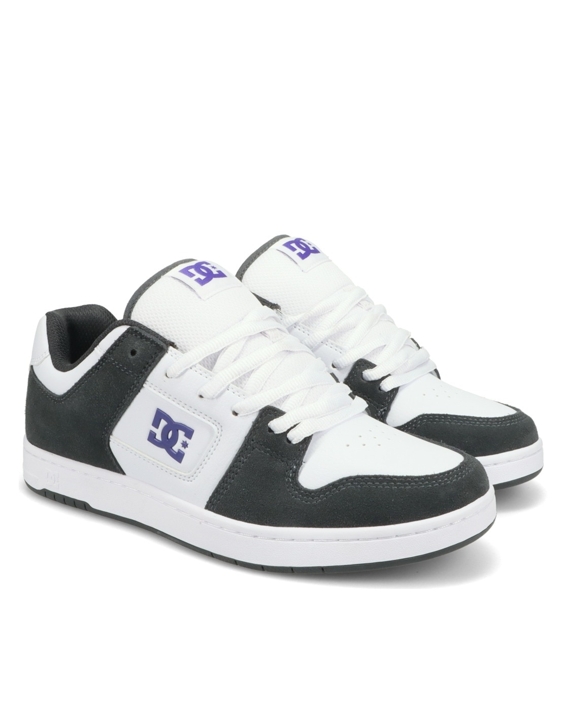 Sneaker DC SHOES "Manteca", Herren, Gr. 9,5(42,5), grau, weiß, lila, Obermaterial:Obermaterial: Leder (Kuh) / Futter: Textil / Außensohle: Gummi;, Schuhe Sneaker