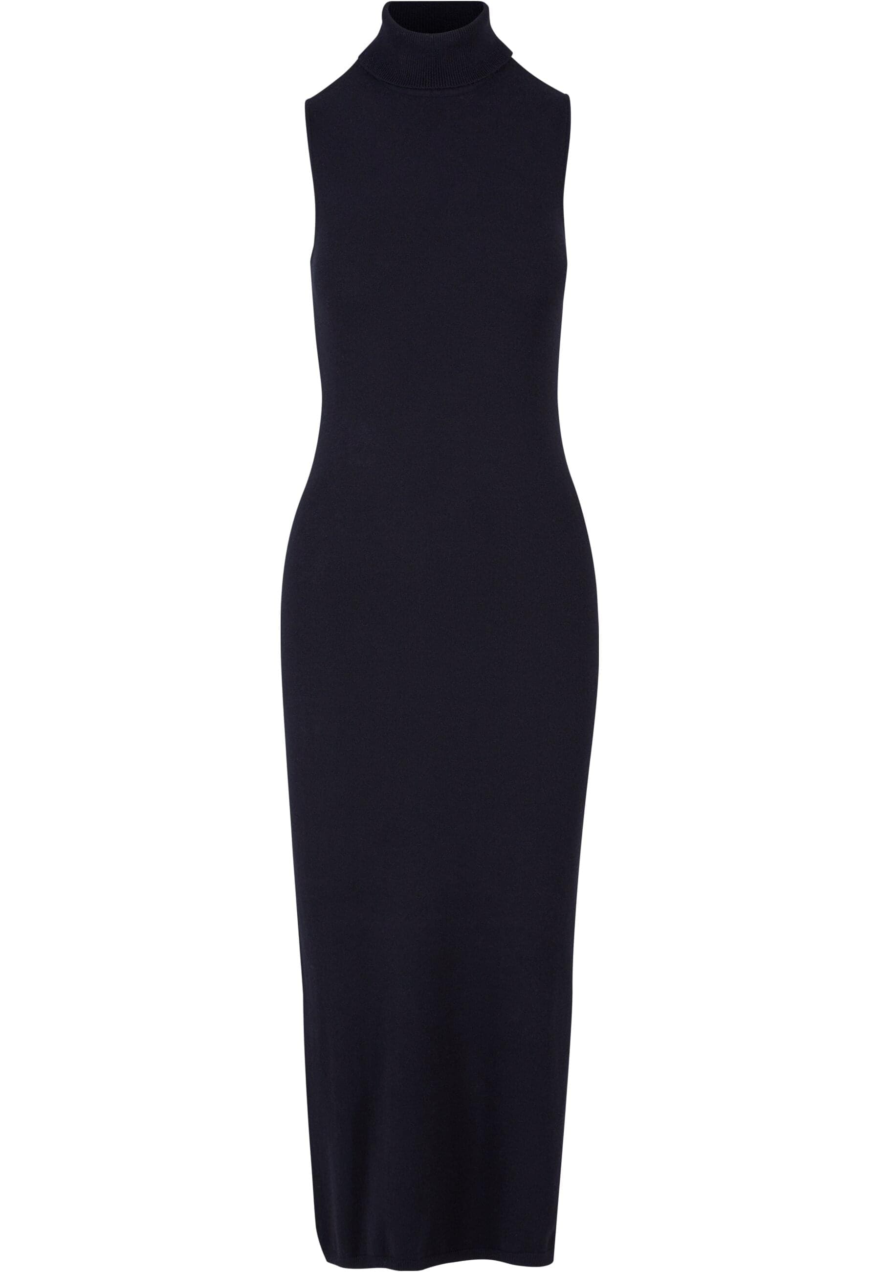 Shirtkleid URBAN CLASSICS "Urban Classics Damen Ladies Knitted Eco Viscose Turtleneck Dress", Damen, Gr. S, US-Größen, schwarz, 52% Viskose, 28% Polyester, 20% Polyamid, unifarben, normal, Rundhals, Kleider Shirtkleid