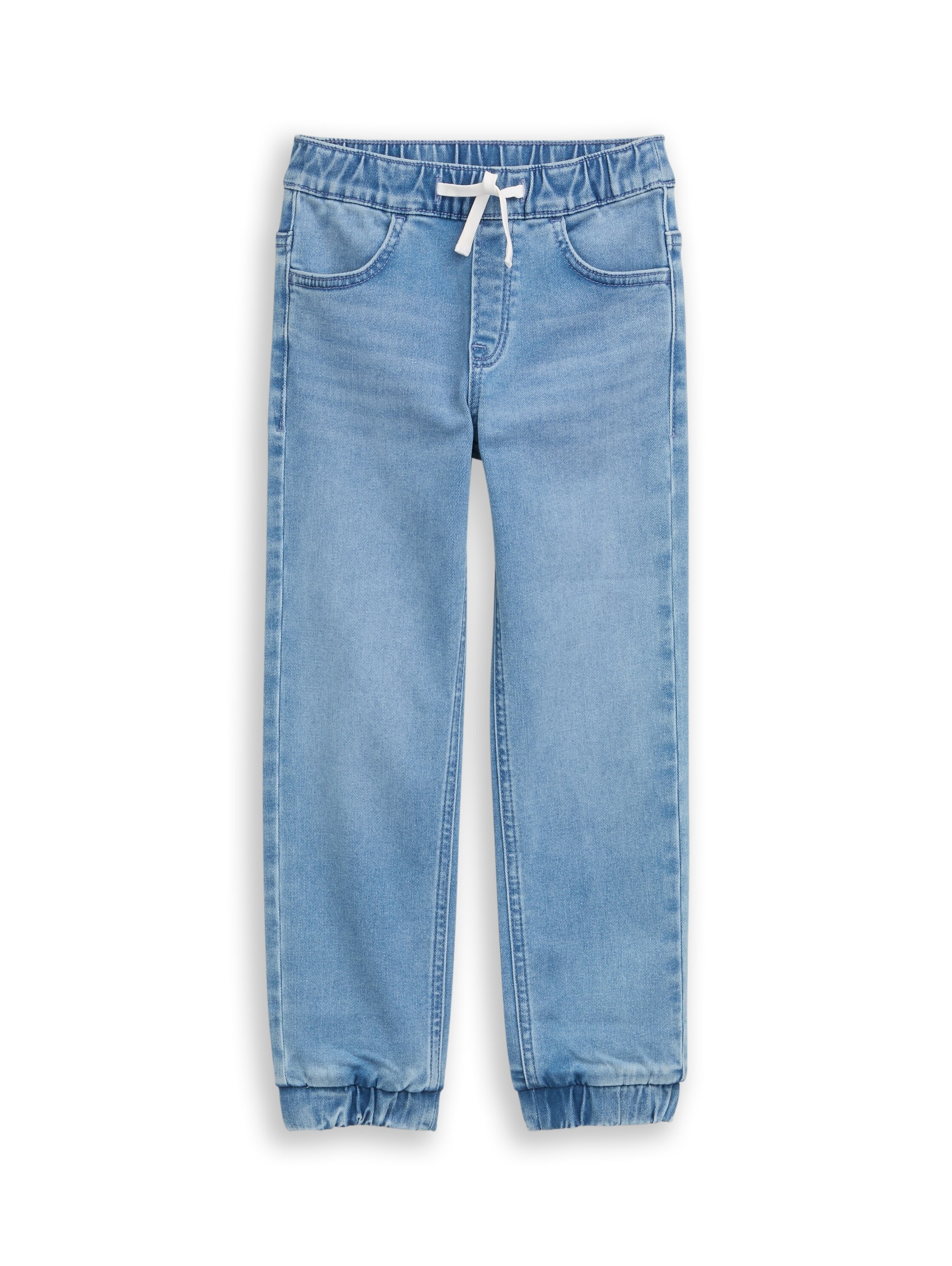 Straight-Jeans TOM TAILOR, Jungen, Gr. 122, N-Gr, used light stone blau denim, Denim/Jeans, Obermaterial: 74% Baumwolle, 24% Polyester, 2% Elasthan. Futter: 100% Baumwolle, unifarben, straight fit lang, Jeans Straight-Jeans, mit elastischem Bund