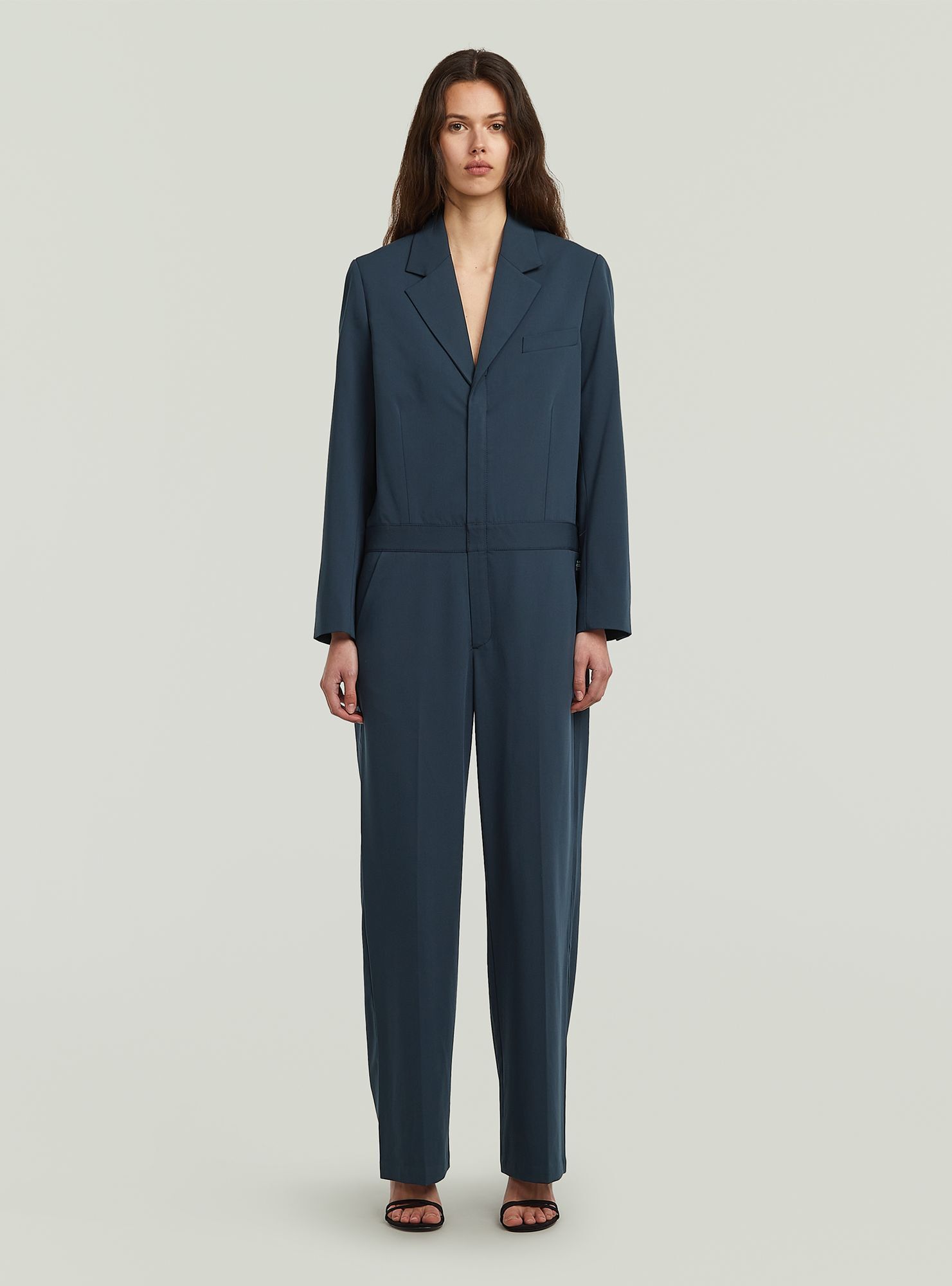 Jumpsuit G-STAR "Blazer-Jumpsuit", Damen, Gr. M, Normalgrößen, salute, Obermaterial: 63% Polyester, 25% Viskose, 8% Wolle, 4% Elasthan, Overalls Jumpsuit