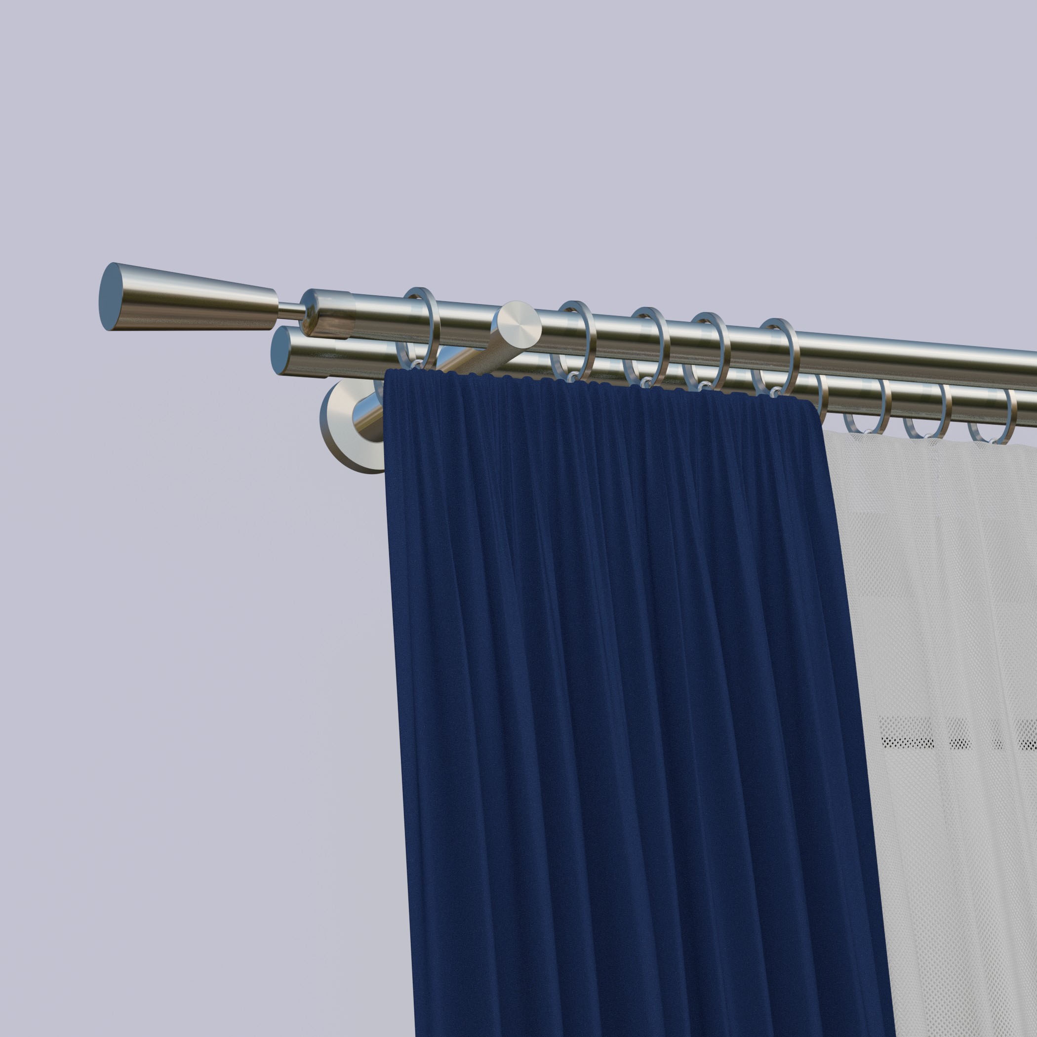 Gardinenstange INDEKO "Johannesburg", silber (edelstahlfarben), L:170cm, Eisen, Gardinenstangen Image