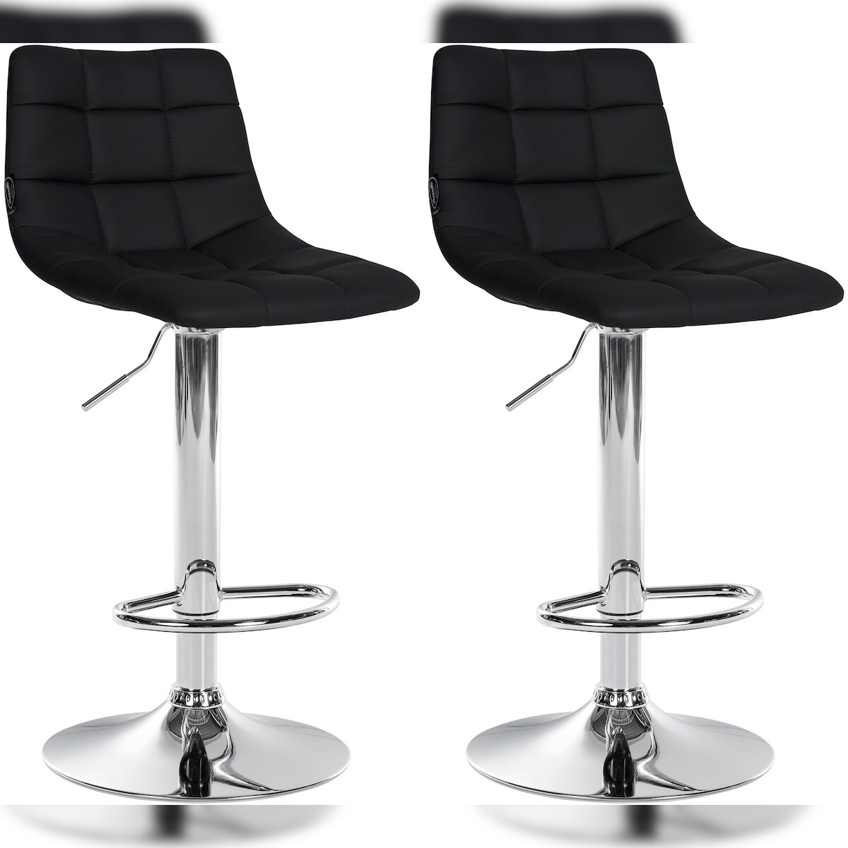 CLP 2er Set Barhocker Jerry Kunstleder schwarz/chrom Image
