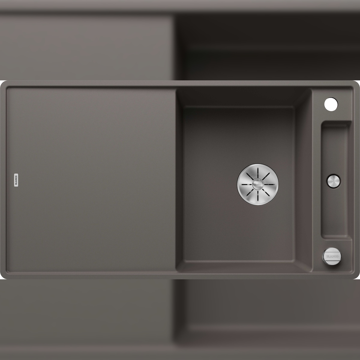 BLANCO GmbH + Co KG BLANCO AXIA III 5 S-F Einbauspüle SILGRANIT vulkangrau ab 50 cm mit Brett