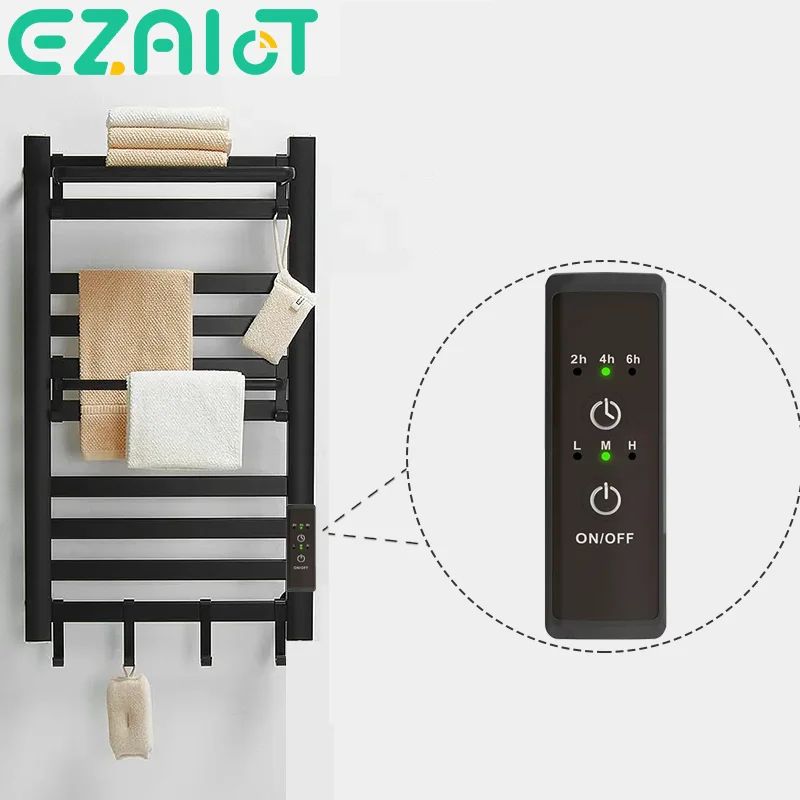 Smart Electric Towel Warmer Rack white Round Tube 1 Pc
