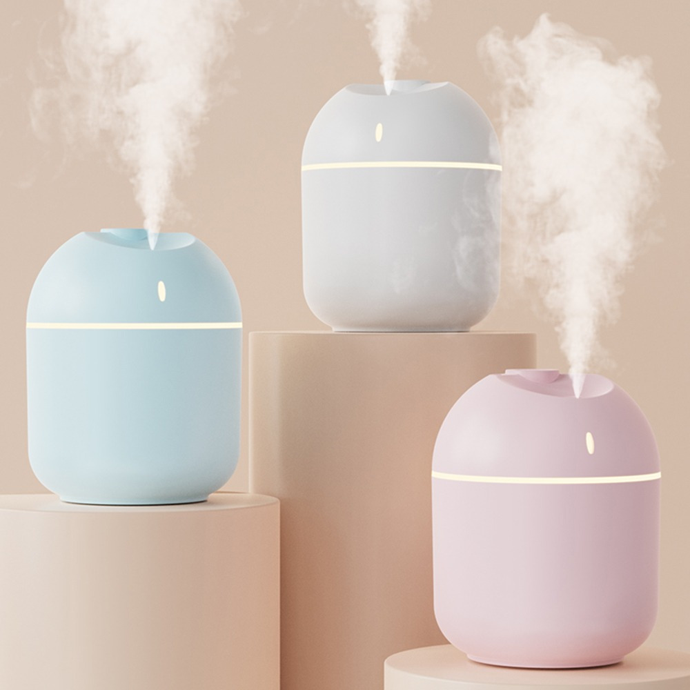 USB Humidifier Cool Mist Aroma Diffuser With LED Night Light And Power off Protection For Home And Office pink