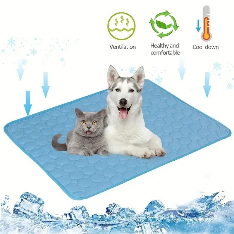 Summer Cooling Pet Mat And Ice Pad Blanket coffee xs