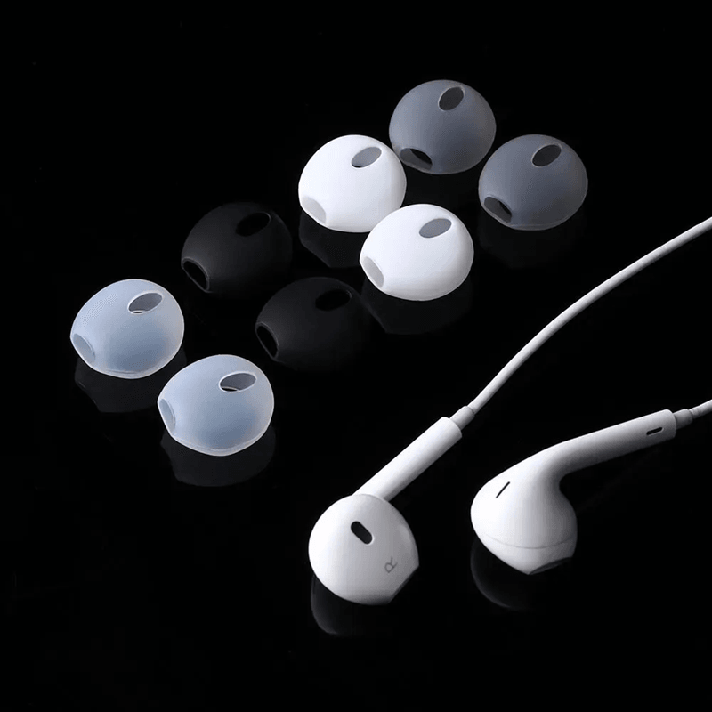 Silicone Earbud Covers And Earphone Protective Sleeves Replacement Pads white