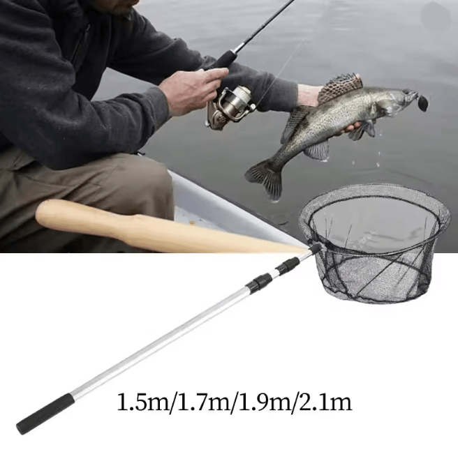 Telescopic Fishing Net Aluminum Alloy Folding Landing Net With Rubber Handle i