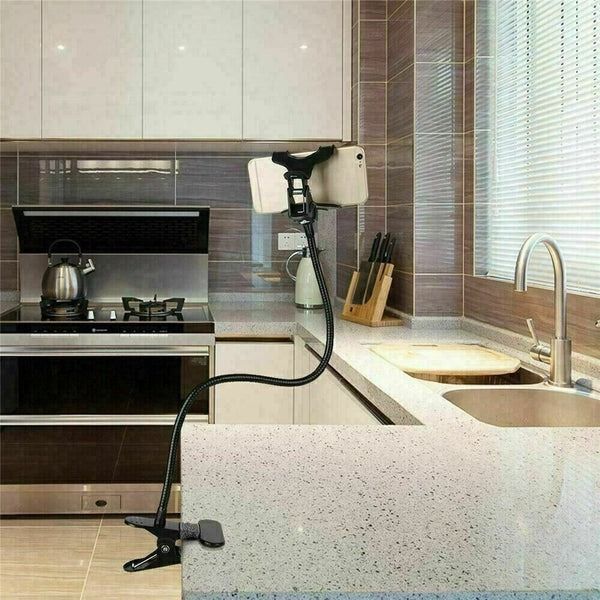 Universal Lazy Mobile Phone Holder, Flexible Gooseneck Stand With Desk Table Clip For Bed And Office Use Universal Lazy Mobile Phone Holder, Flexible Gooseneck Stand With Desk Table Clip For Bed And Office Use