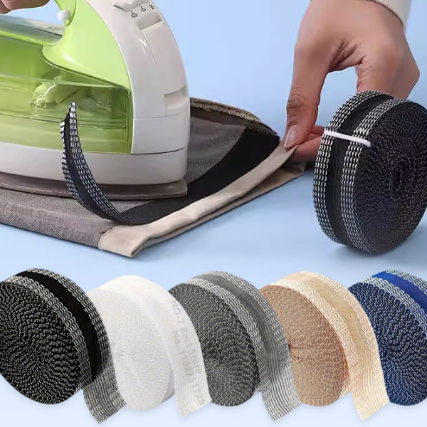 No Sew Self Adhesive Pants Hem Tape DIY Fabric Adhesive Tape For Trouser Edge Quick Fix black