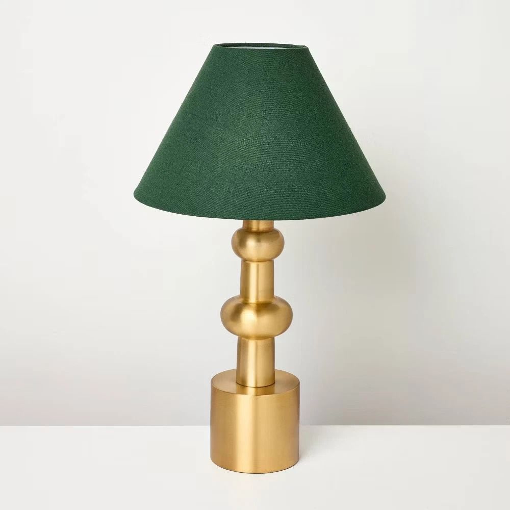 Hearth And Hand Vintage Brass With Green Shade Table Lamp, Magnolia Inspired Nightstand Lamp Hearth And Hand Vintage Brass With Green Shade Table Lamp, Magnolia Inspired Nightstand Lamp