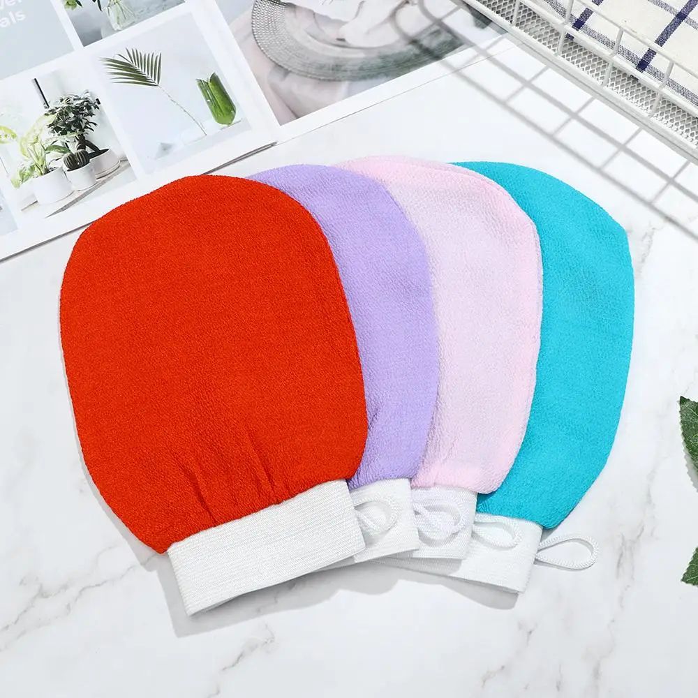 Exfoliating Bath Glove & Body Scrubber Towel For Smooth Skin, Deep Clean Shower Massage Mitt, Spa Like Body Rub pink