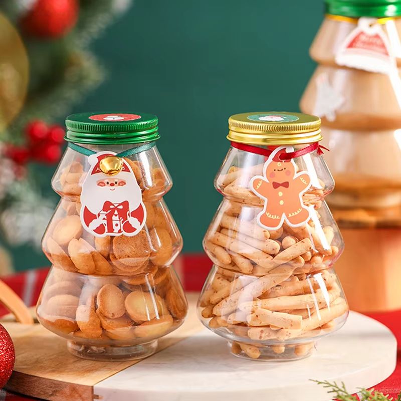 Christmas Tree Sweet Jar Favor Gift Box For DIY Candy Snack Chocolate Packing green Jar