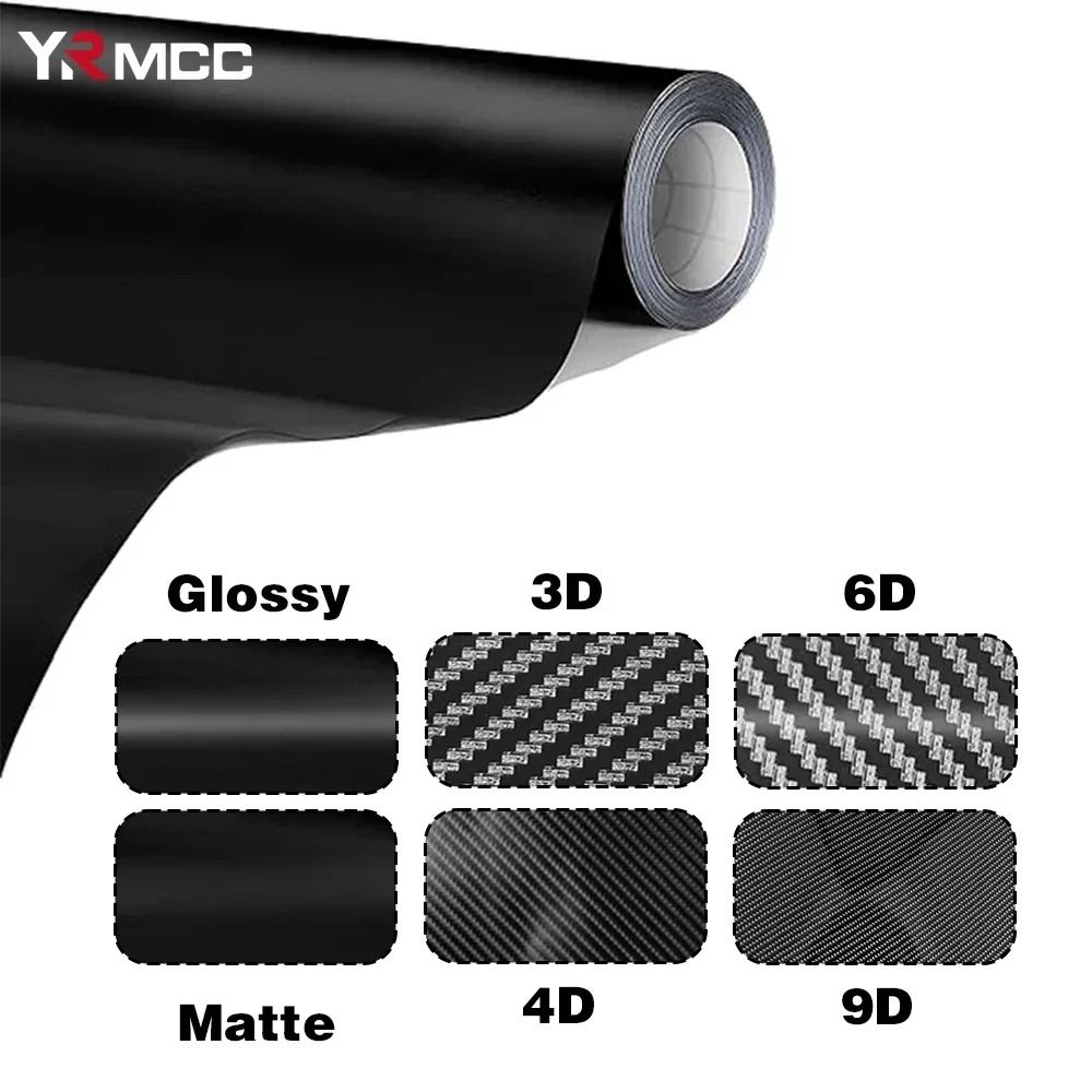 Premium Gloss Carbon Fiber Vinyl Wrap Waterproof 3D 6D Car Styling Film carbon Black 20 Cm X 150 Cm