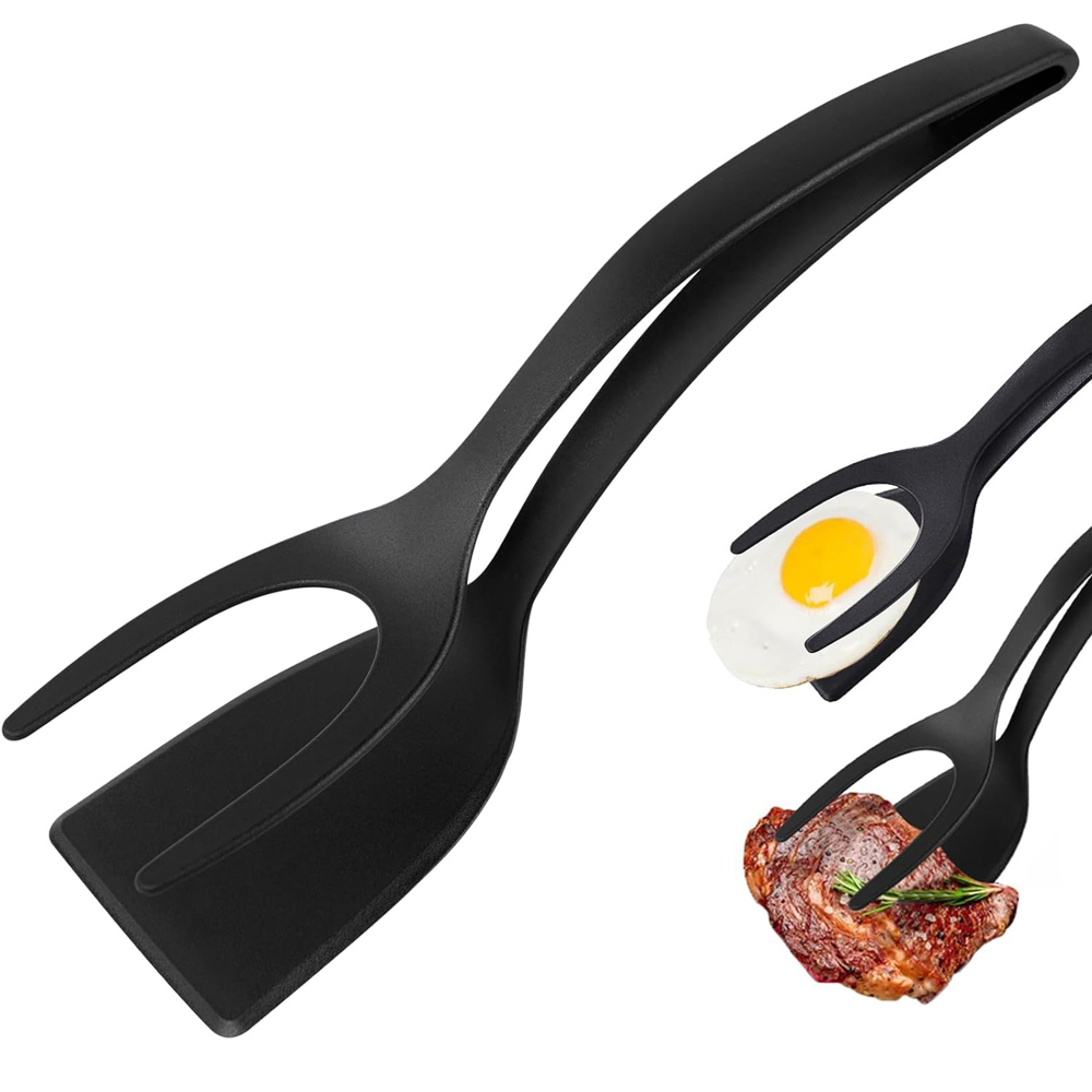 Non Stick Grip Flip Spatula Turner, Kitchen Clamp Tool For Pancakes, Eggs, Fish, Omelette Making red