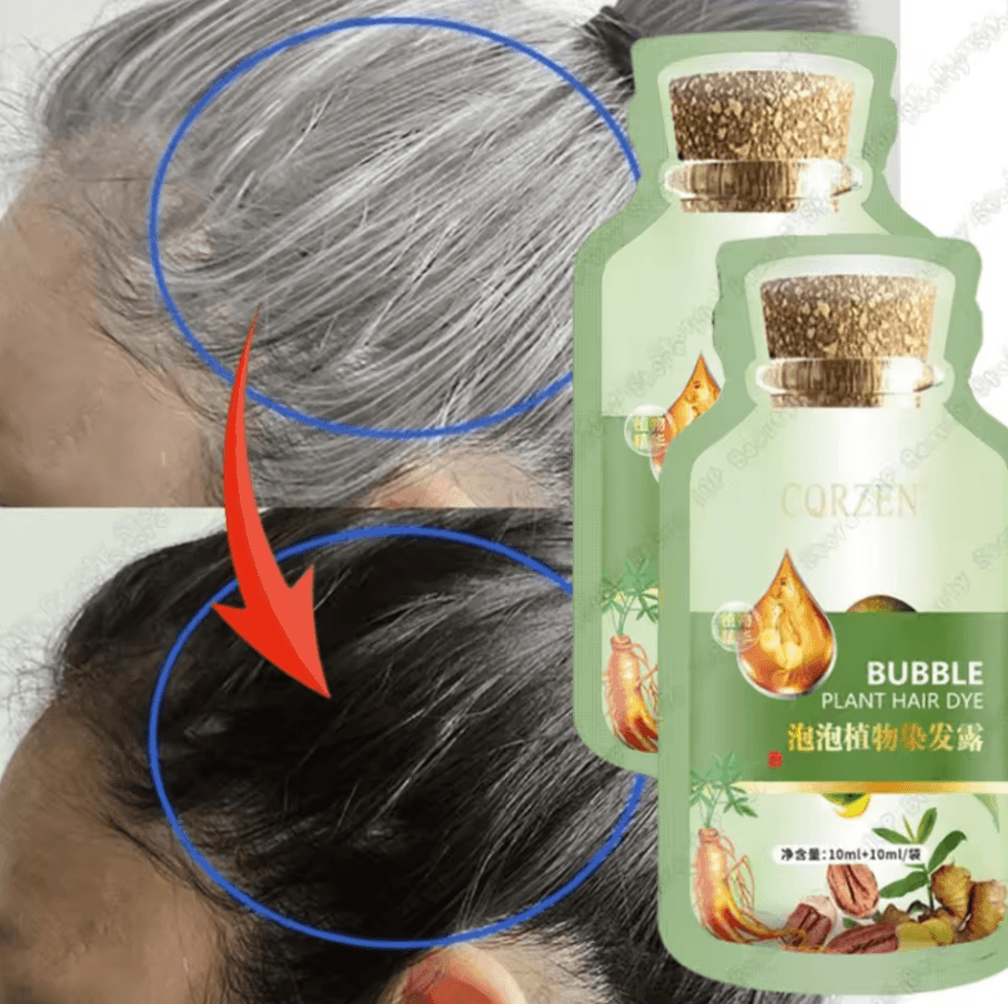 Pure Natural Herbal Hair Dye Shampoo 5 Minute Non Irritating Hair Color Change & Repair coffee 3pcs