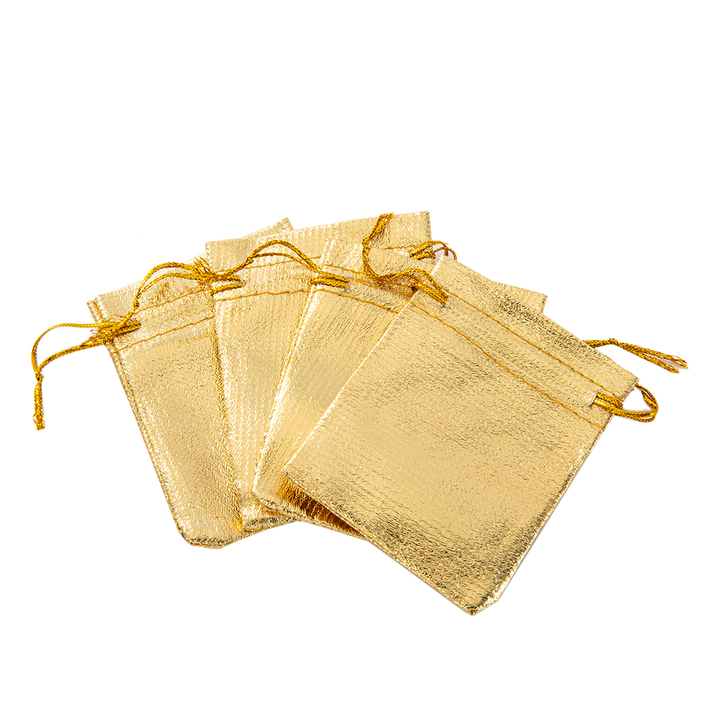 Gold Gift Pouches For Jewelry Organizers Favor Candy Bar Chocolate Package Small yellow 9x12cm