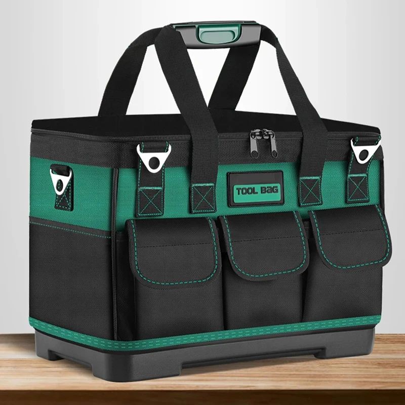 23 Inches Heavy Duty Waterproof Tool Bag | 1680D Oxford Large Capacity Electrician Storage Tote Wear Resistant Toolkit tool Bag