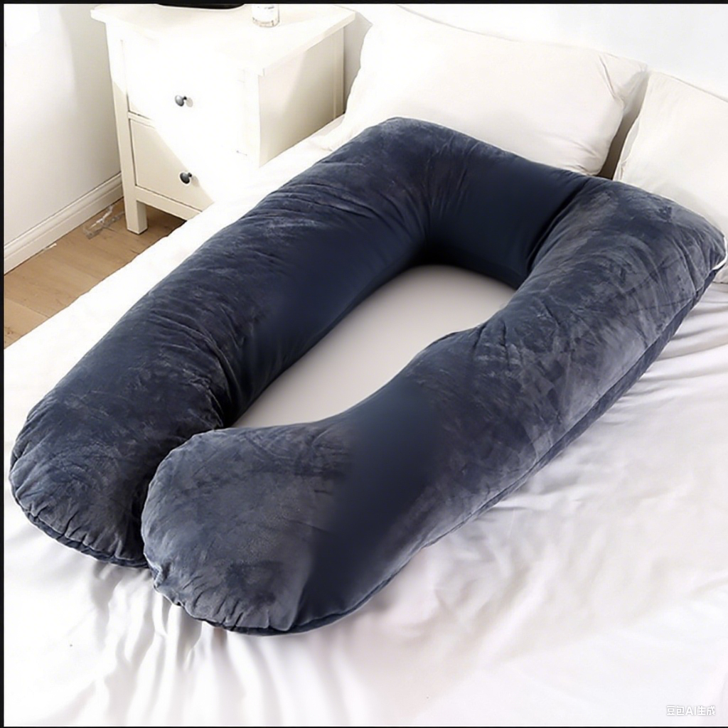 Soft Velvet Maternity Pillow, Less Irritating, Comfort For Expecting Mothers black