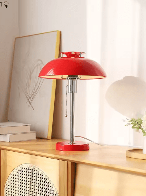 LED Dimmable Mushroom Table Lamp Antique Style Decorative Night Light For Bedroom And Study beige cold White 6000k