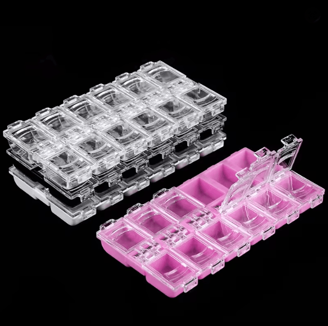 12 Grid Nail Art Accessories Storage Box Jewelry And Rhinestone Organizer black