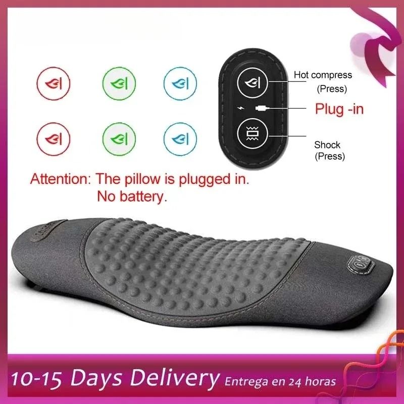 Electric Heated Waist & Lumbar Massager Advanced Vibration & Heat Relief Pillow hot