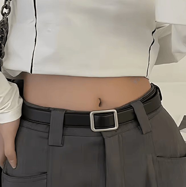 Womens PU Leather Square Buckle Belt Vintage Chic Waist Belt chocolate 105cm